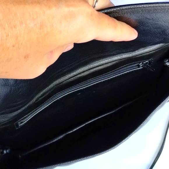 Carlos Falchi Authentic Vintage black leather convertible clutch purse - Picture 9 of 10